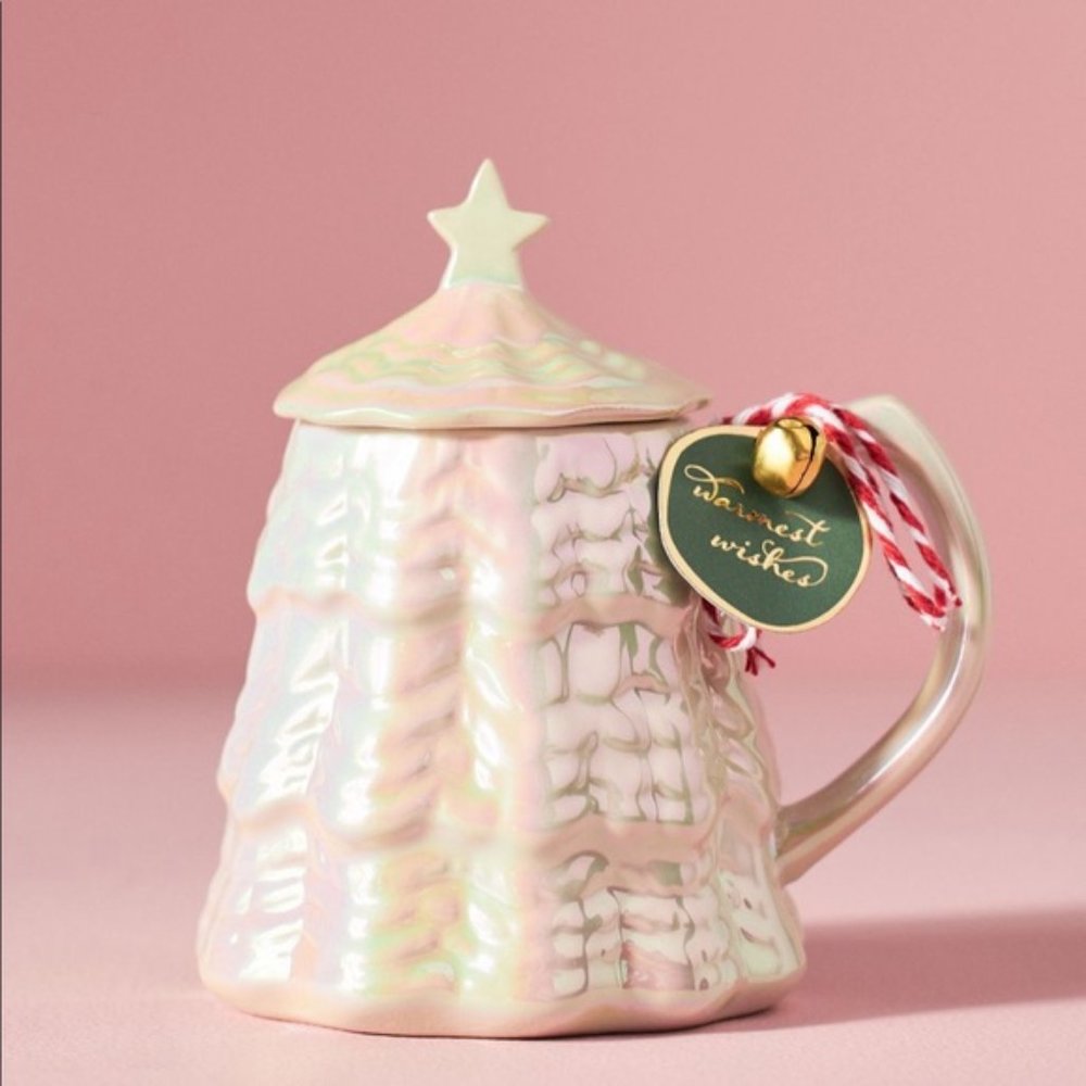Anthropologie Christmas Tree Mug